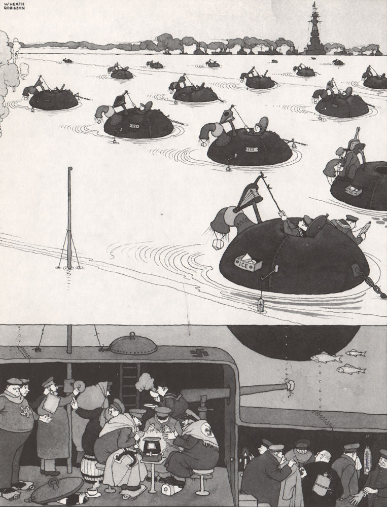 HEATH ROBINSON. Cooling the Atlantic. Second World War 1973 old vintage print